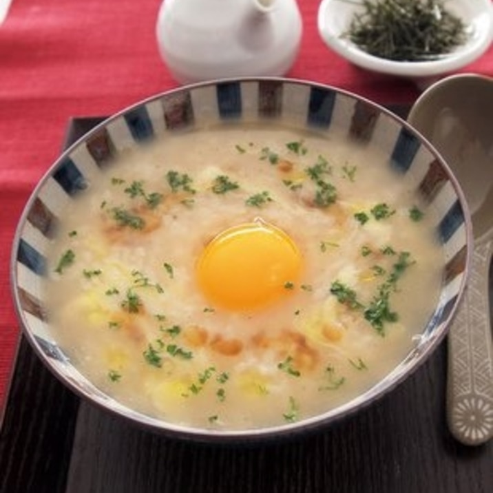 にんにく卵雑炊(スタミナリゾット)